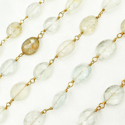 Imperial Topaz Oval Gold Plated Wire Chain.